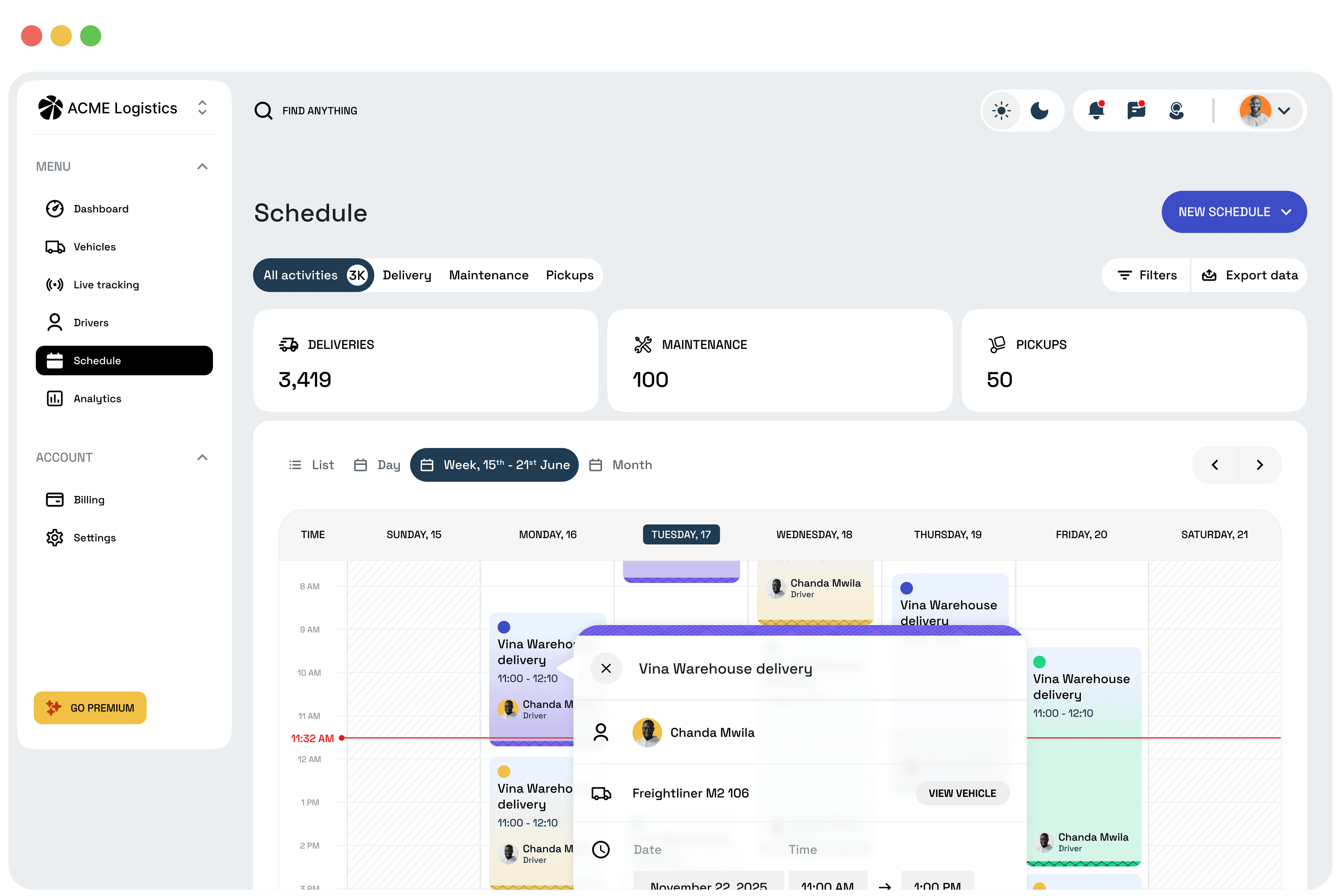 Fleetle Dashboard Interface
